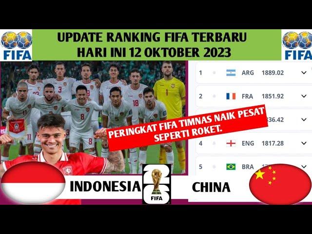 KEMBALI NAIK PESAT - RANKING FIFA SEBELUM INDONESIA VS CHINA - Rangking FIFA Terbaru 2024