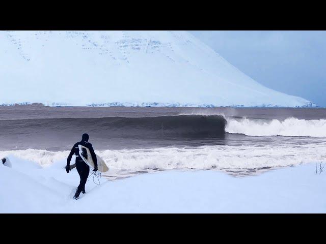 Massive Winter Storm brings Epic Surf to Remote Iceland