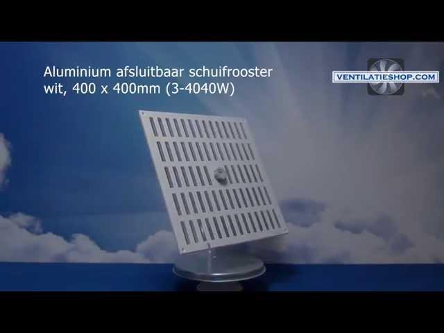 Aluminium afsluitbaar schuifrooster, wit, 400 x 400mm (3-4040W) - Ventilatieshop.com