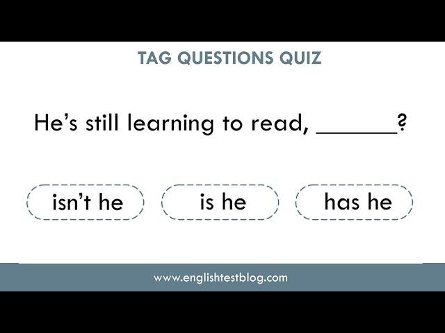 Tag questions Quiz