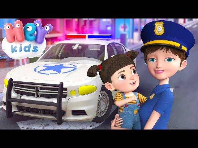 Police Car cartoon for kids  Educational songs for children | HeyKids