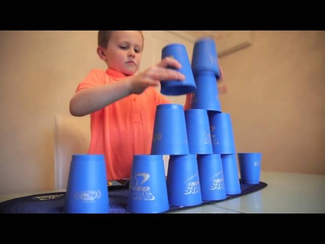 Cute six-year-old UK champ wins world record for Cup Stacking