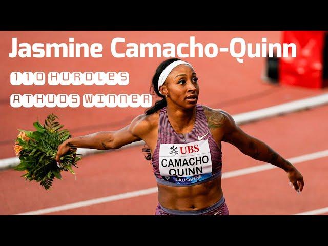 Jasmine Camacho-Quinn WIN $60,000 in 1st ATHLOS NYC 2024 110 hurdles Event #athletics #olympics #usa