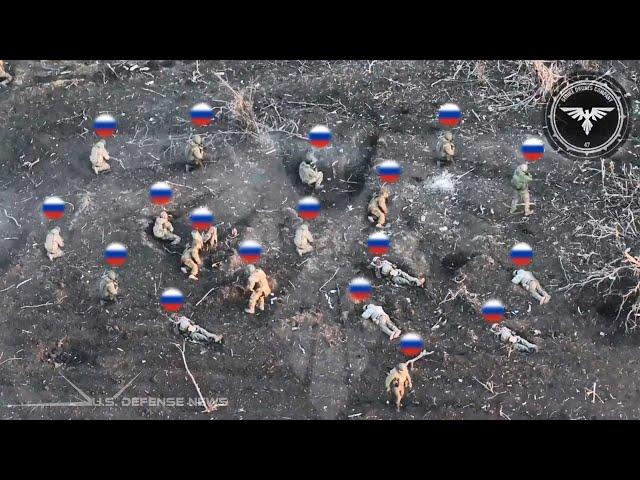 Horrifying Moments! How Ukrainian FPV Drones Destroy Russian Infantry Columns on Avdiivka Front Line