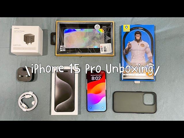 iPhone 15 Pro Unboxing  + accessories