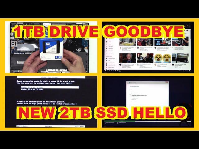 INSTALLING A NEW 2TB SSD SOLID STATE DRIVE WESTERN DIGITAL BLUE WD ACER SPIN 3  SP315-51