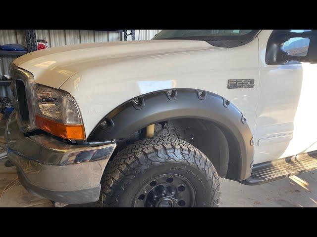 Installing Front Fender Flares on a Ford F-Series Truck.