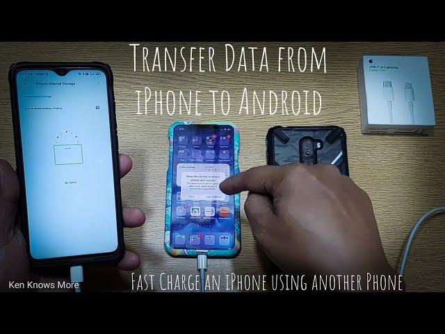 Type-C to Lightning Cable - Data Transfer and Charging using another phone