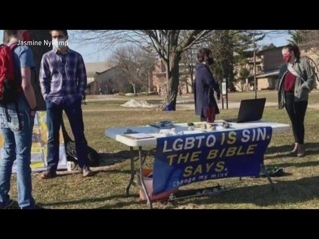 Calvin University controversial LGBTQ sign