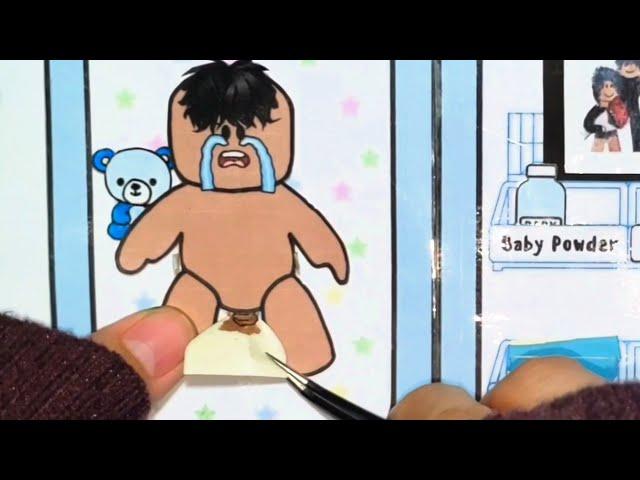 Roblox baby care tutorial paper diy | baby care playbook #roblox #paperplay #quietbook #babycare