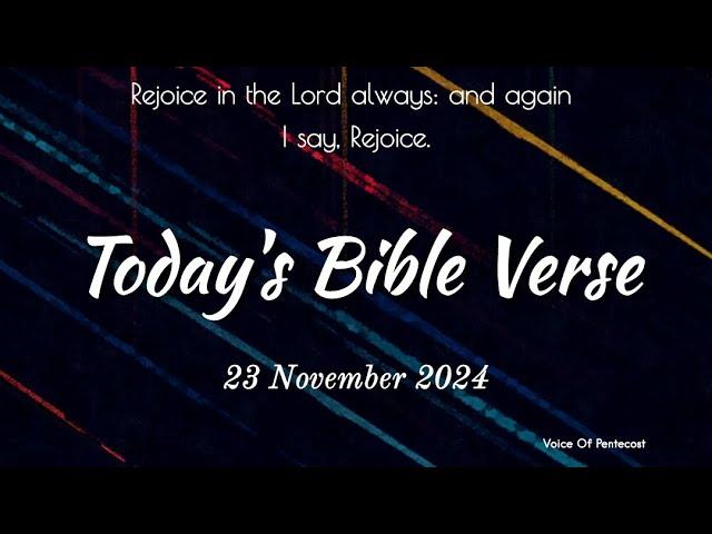 Today's Bible Verse 23.11.2024 ️ November Month | TPM Hymn | Blessing words for you | VOP Gospel ️