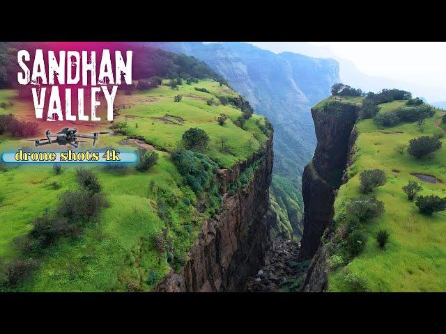 सह्याद्रीच्या पोटातील एक गूढ रहस्यमय जागा | Sandhan valley amazing drone view 4k