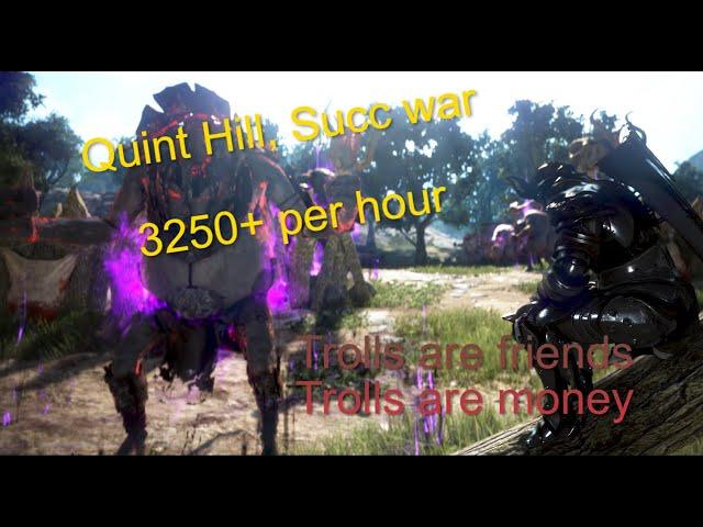 Quint Hill 3250+ trash per hour, Succession Warrior, Blue lootscroll, no agris, 2x boss buff