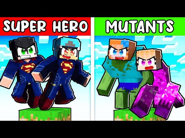 SUPERHERO vs MUTANT One Chunk in Minecraft!