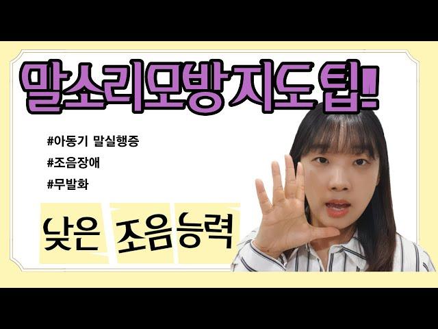 구어모방(말소리모방) 단계별 지도 방법 | 무발화 | 아동기 말실행증 | 아동 언어치료