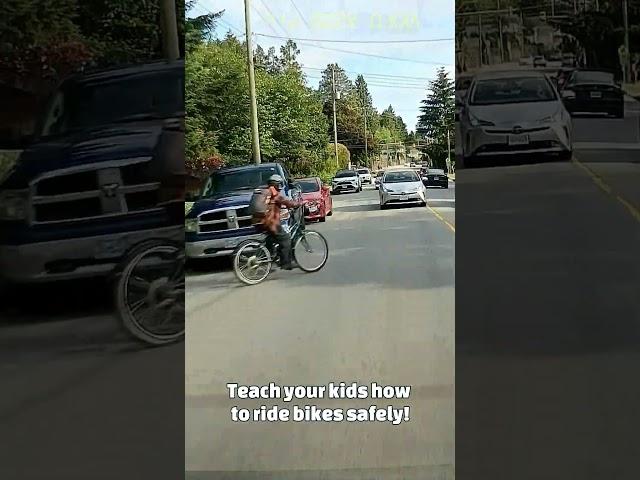 Gotta teach road safety to your kids! #dashcam #safety #bike #cycling