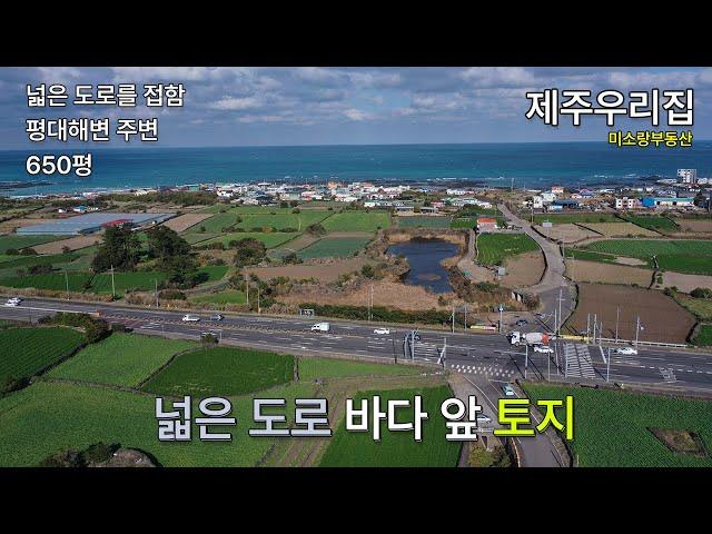 제주도 토지매물 바다와 가깝고 넓은 도로 인접한 제주도 토지매매