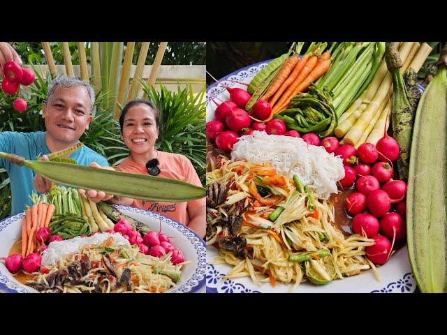 Thai salad mukbang. Hilaw na gulay