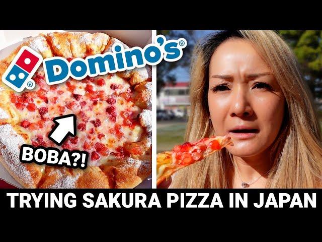 Trying Domino's Japan Sakura Boba Pizza  | Life in Japan VLOG