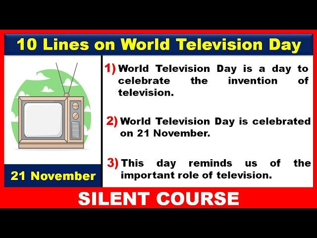 10 Lines on World Television Day In English 2024 | 10 Lines Paragraph on World Television Day