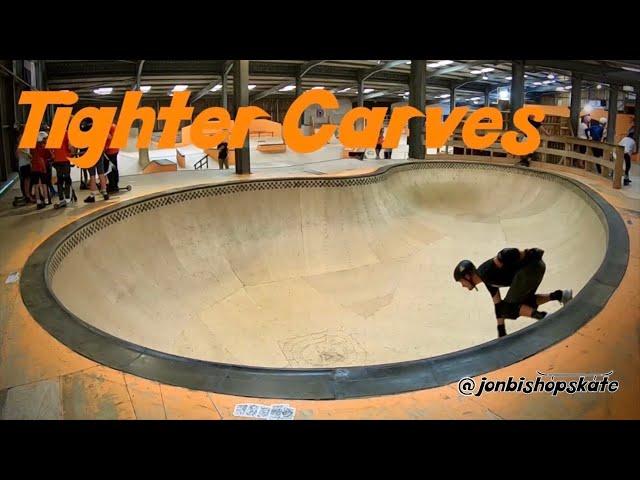 Learn To Carve Turns Tighter and Improving Pumping On A Skateboard In A Pool Bowl (Black Pool)