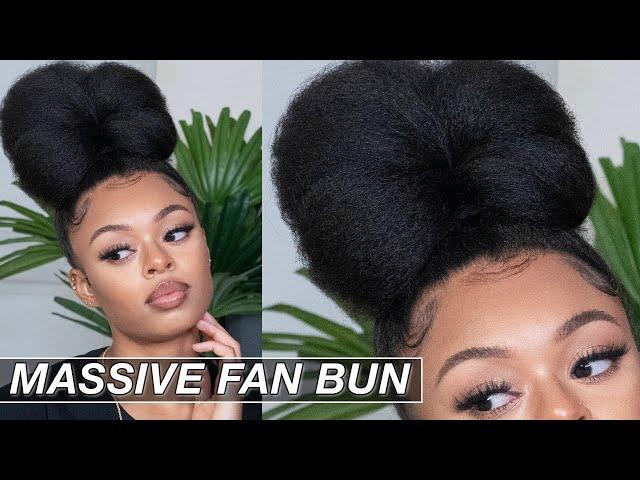 MASSIVE FAN BUN ON TYPE 4 NATURAL HAIR TUTORIAL