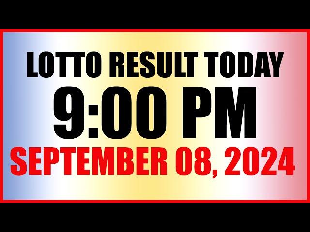 Lotto Result Today 9pm Draw September 8, 2024 Swertres Ez2 Pcso