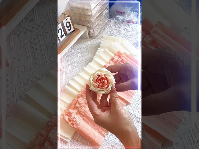 DIY crepe paper rose flower #diy #flowers #gift #craft #handmadegifts #rose #diyfashion #handcraft