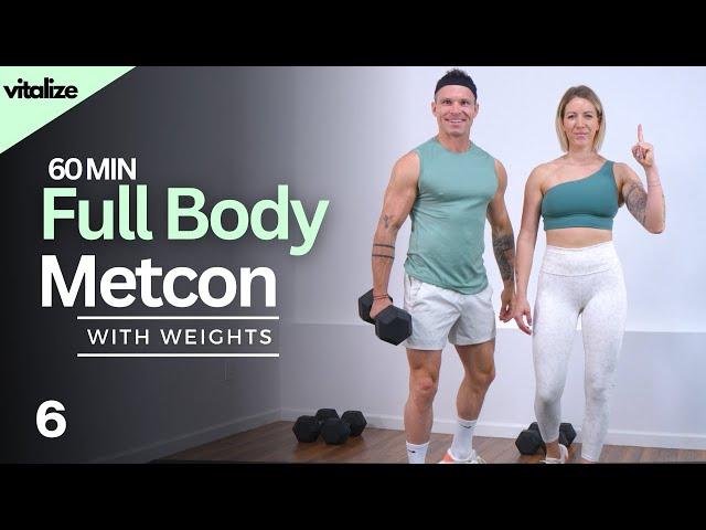 1 Hour FULL BODY WORKOUT with WEIGHTS | Strength & Conditioning | Metcon