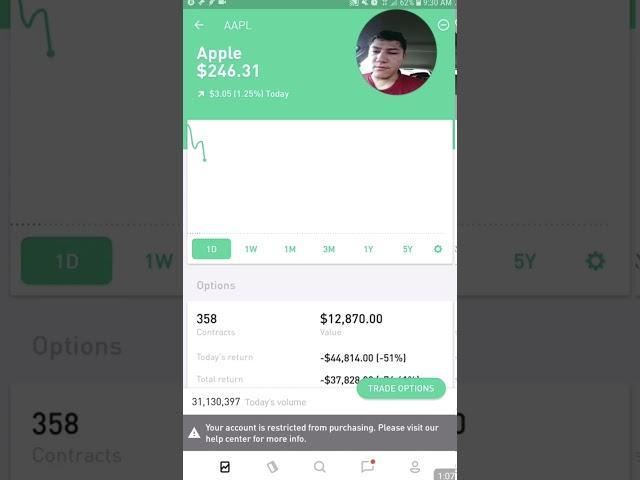 Guy looses $50k swinging during earnings on Robinhood