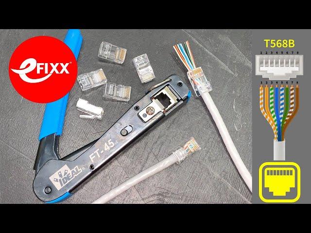 Easy RJ45 network cables using the Ideal FT-45 crimping tool |CAT5e| CAT6|