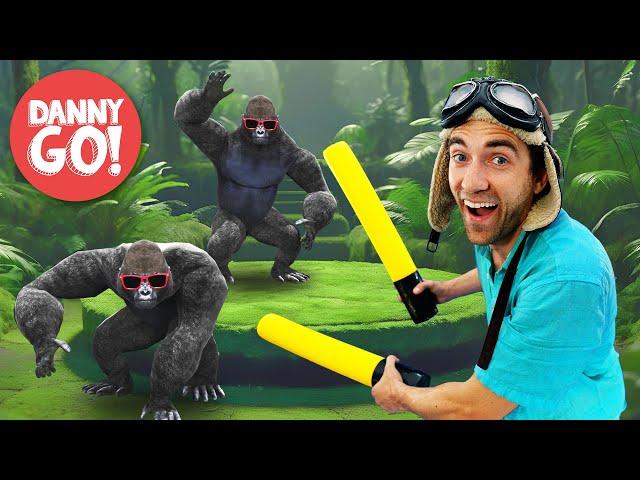 "Gorilla Smash!" Drum-Along Dance  Brain Break | Danny Go! Songs for Kids