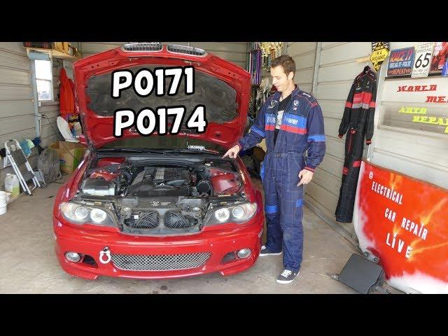 CODE P0171 P0174 SYSTEM TOO LEAN VACUUM LEAK FIX BMW E46