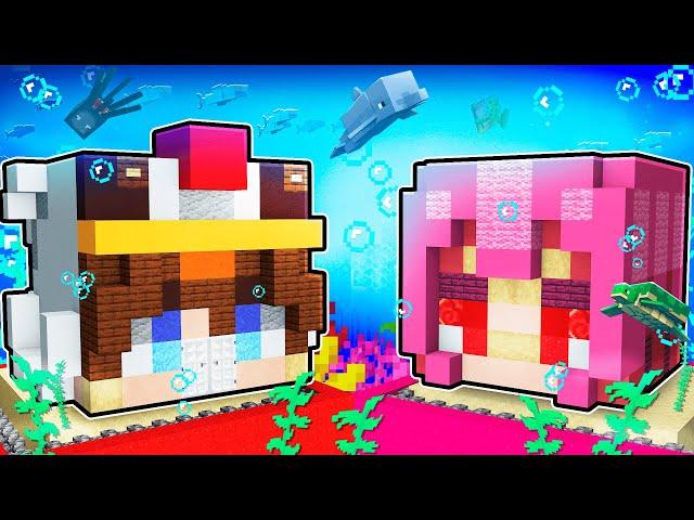 Maison sous L'EAU de Shado vs Maison sous L'EAU d'Emma sur Minecraft !