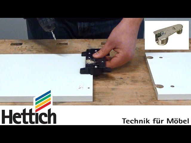 Cabinet assembly with VB fittings and DrillJig VB from Hettich, incl. drilling cabinet side panels