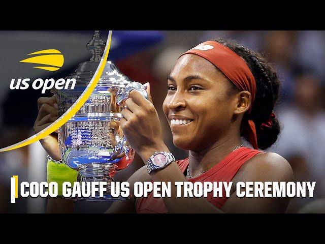 Coco Gauff thanks family, fans after winning 2023 US Open  [FULL TROPHY CEREMONY] | 2023 US Open