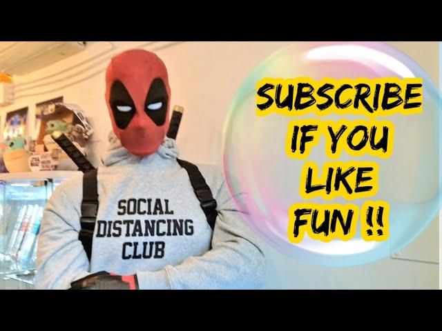 DEADPOOL Social Distancing Club Life-Size STATUE