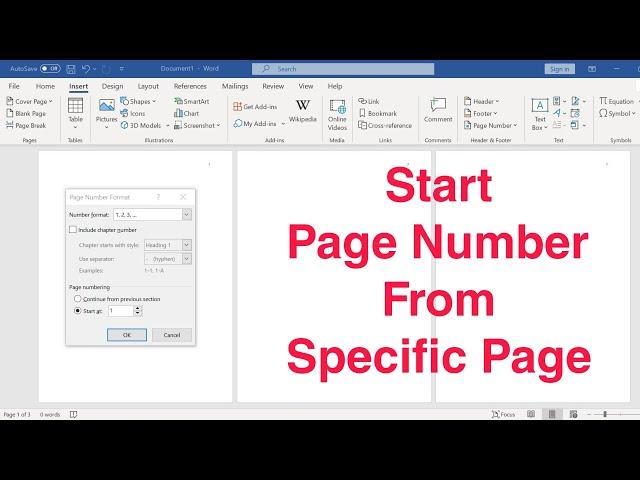 Page Numbers Starting at a Specific Page in Word 2024 - Full Guide