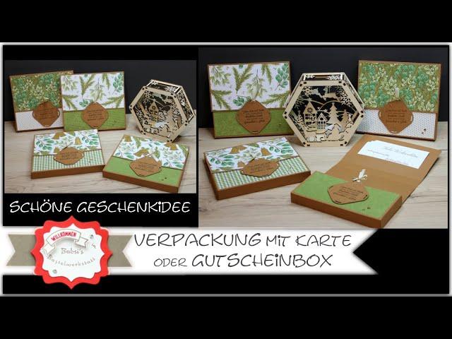 Card and box in one - nice large packaging - with voucher compartment - Stampin'Up! ® - Instructions