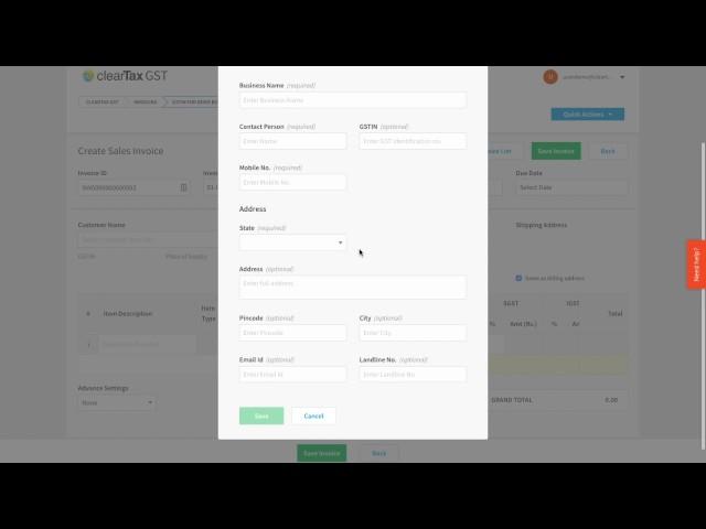 Invoicing using ClearTax GST Software