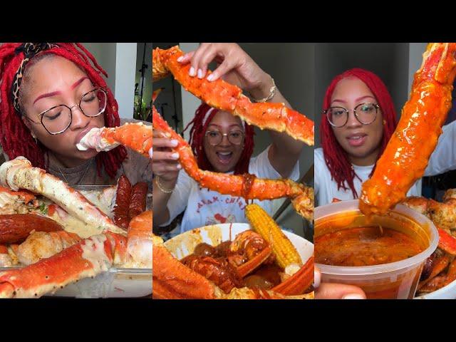 GIANT KING KRAB SEAFOOD BOIL MUKBANG ] KING CRAB] SEAFOOD BOIL 