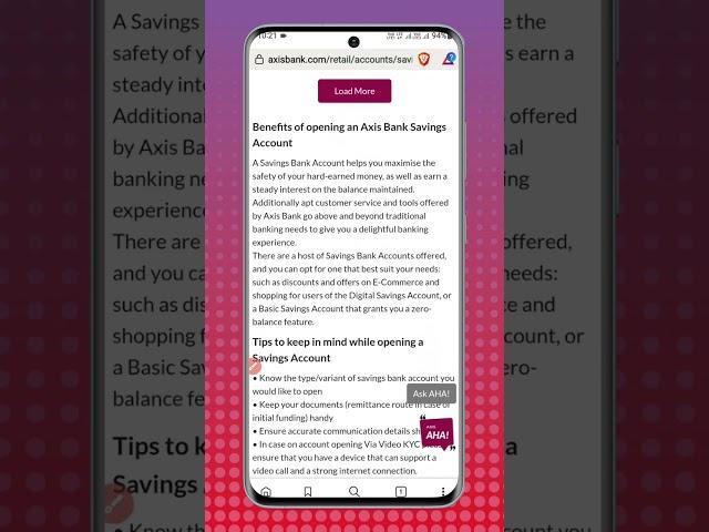 Axis Bank Best Zero Balance Account Opening 2023 #axisbank