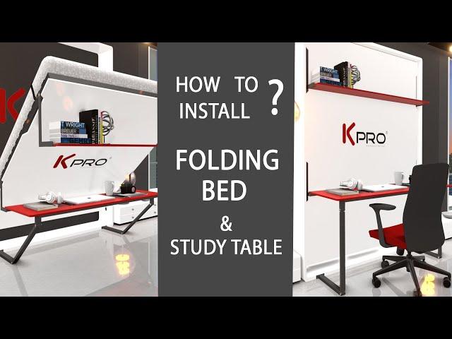 Folding Bed with Study table Fitting | Wall mount | Folding study table kese fit kare ?