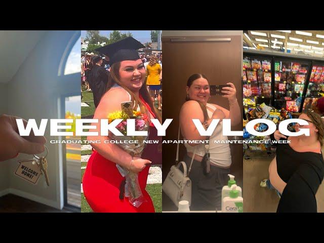 weekly vlog | graduating college, moving into my first apartment, maintenance week