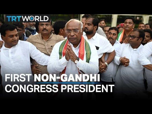 India's Congress Party elects first non-Nehru-Gandhi leader in 24 years