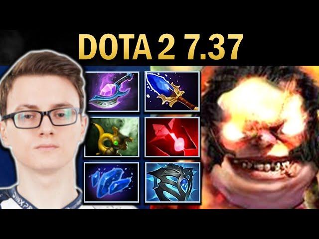 Pudge Gameplay Miracle with Rattlecage and Aghanims - Dota 7.37