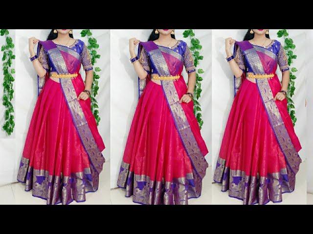 Orgenza Saree drape Bollywood style looks more elegant/Saree lehnga draping styles/How to wear saree