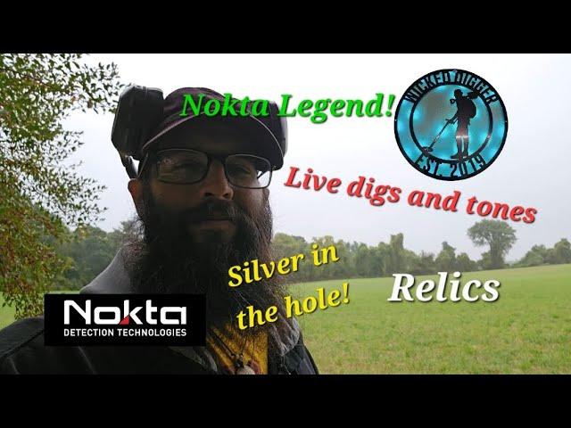 Silver in the hole!! Nokta Legend live digs metal detecting a colonial farm