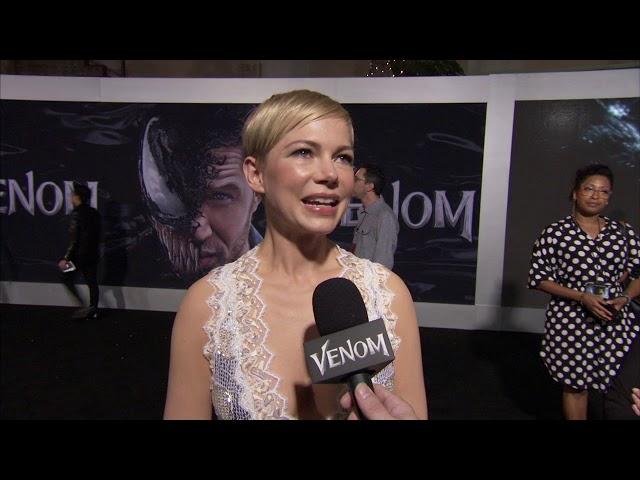 Venom: Michelle Williams "Anne Weying" Red Carpet Movie Premiere Interview | ScreenSlam