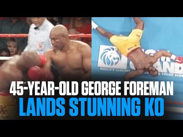 George Foreman Stuns Michael Moorer to Win Heavyweight Title at Age 45 | ON THIS DAY FREE FIGHT